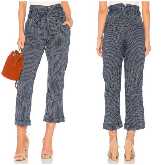 Free People Pants - Free People Rumors Yarn Dye Harem Cotton Pant Navy